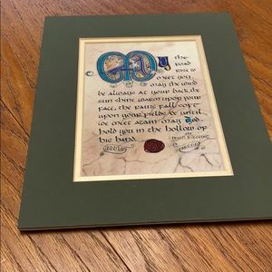 Irish blessing double matted Celtic art print